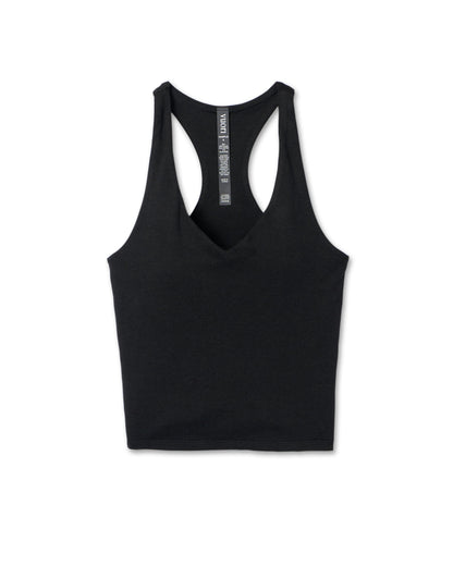 Halo Performance Crop 2.0 Black Heather Tank - Vuori