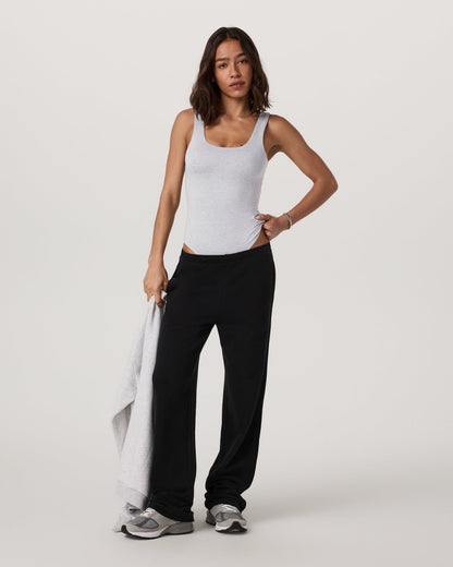 Sleeveless Halo Bodysuit Pale Grey Heather Bodysuit - Vuori