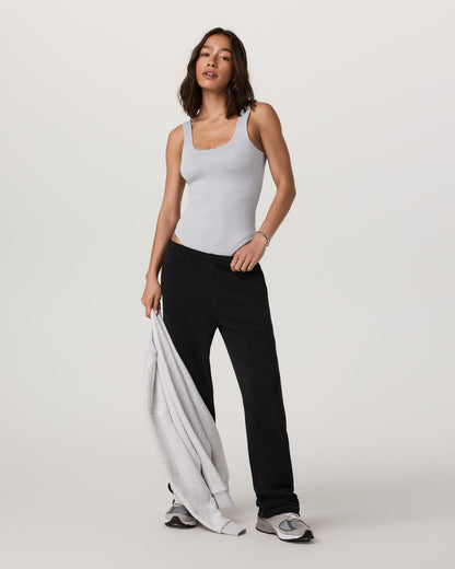 Sleeveless Halo Bodysuit Pale Grey Heather Bodysuit - Vuori