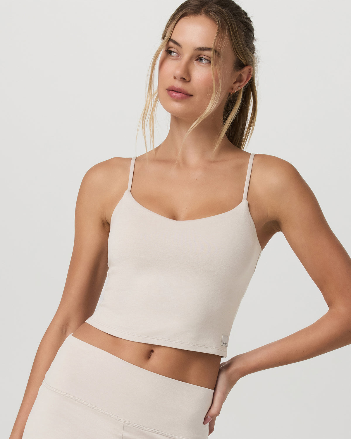 Halo Cami Women's Ecru Heather Performance Knit Top - Vuori
