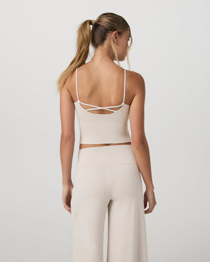 Halo Cami Women's Ecru Heather Performance Knit Top - Vuori