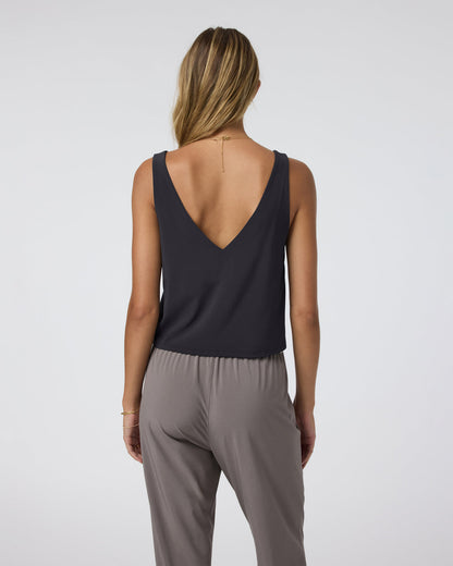 Villa Cropped Tank Black - Vuori