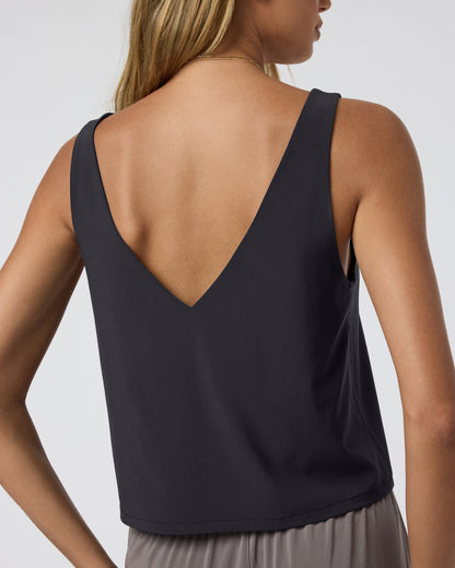 Villa Cropped Tank Black - Vuori