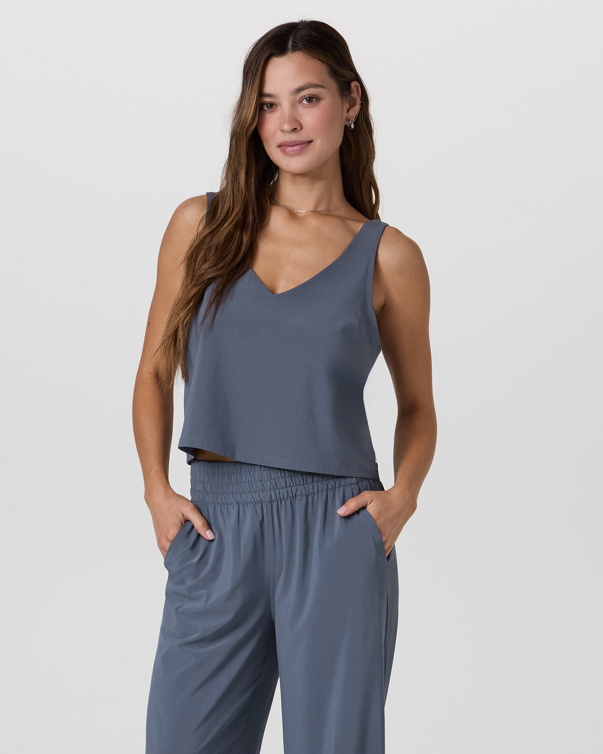 Villa Cropped Tank Azure - Vuori