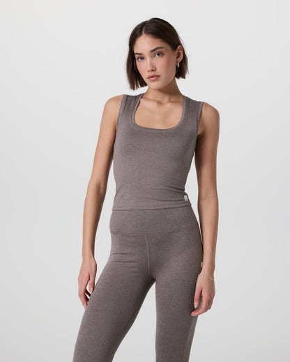Halo Essential Scoop Tank Chia Heather - Vuori