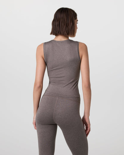 Halo Essential Scoop Tank Chia Heather - Vuori