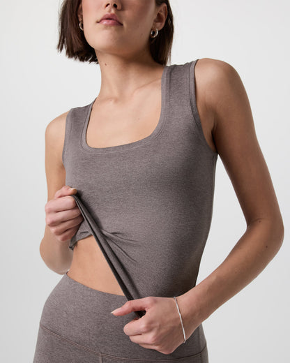 Halo Essential Scoop Tank Chia Heather - Vuori