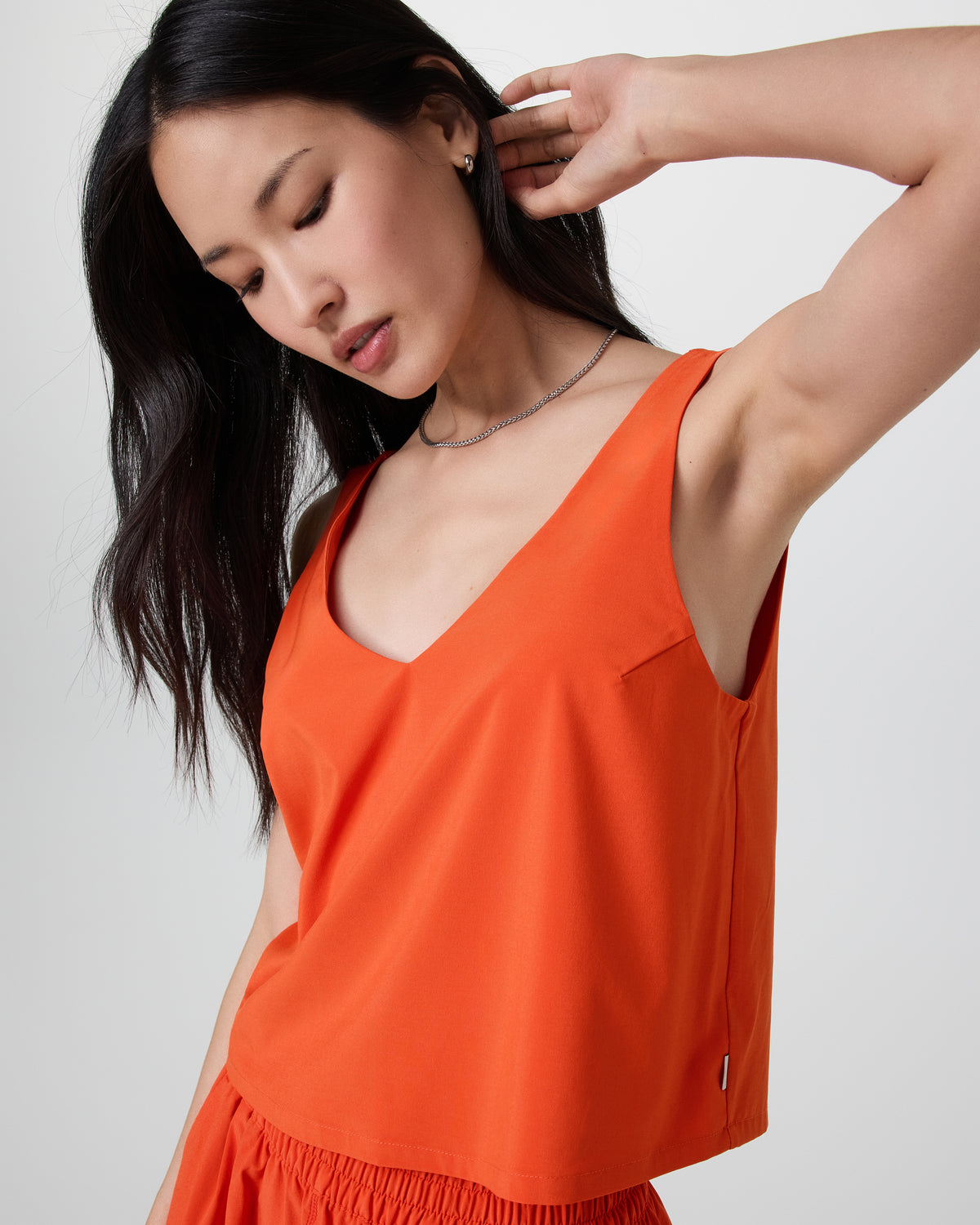 Villa Cropped Tank Bright Poppy - Vuori
