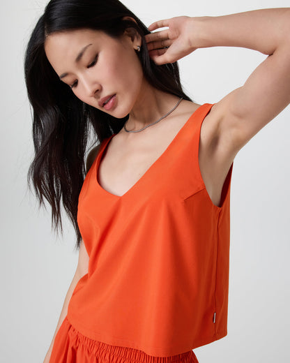 Villa Cropped Tank Bright Poppy - Vuori