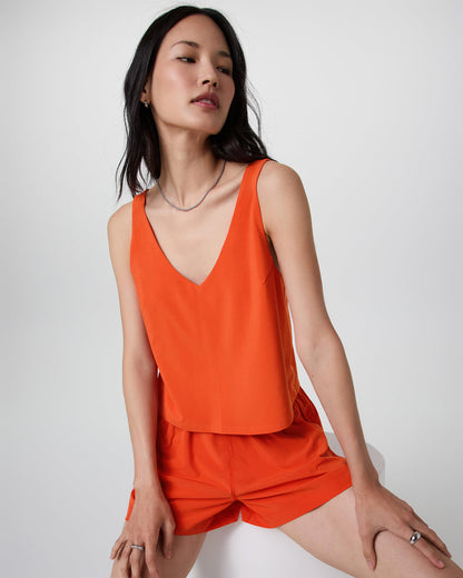 Villa Cropped Tank Bright Poppy - Vuori