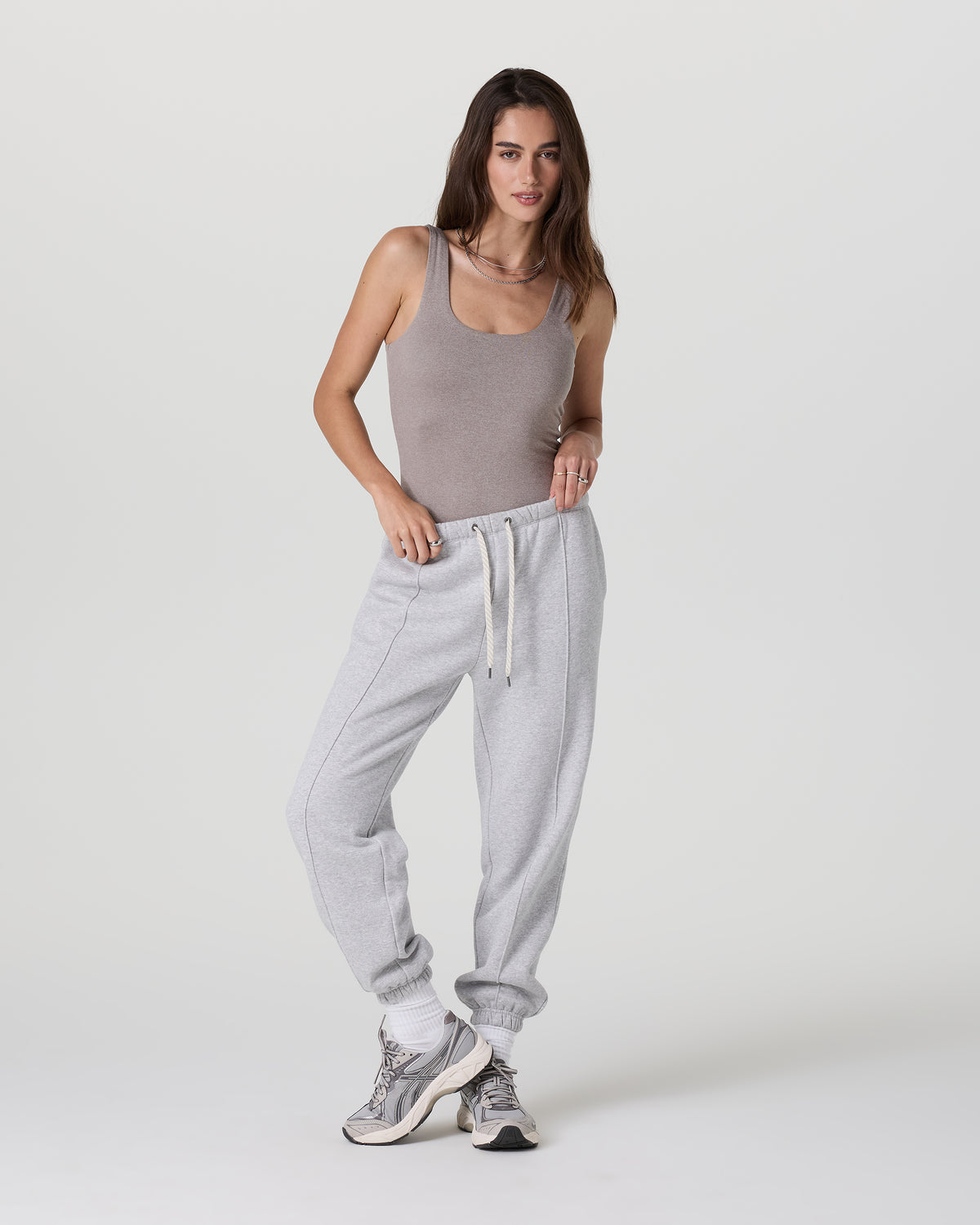 Sleeveless Halo Bodysuit Cobblestone Heather - Vuori