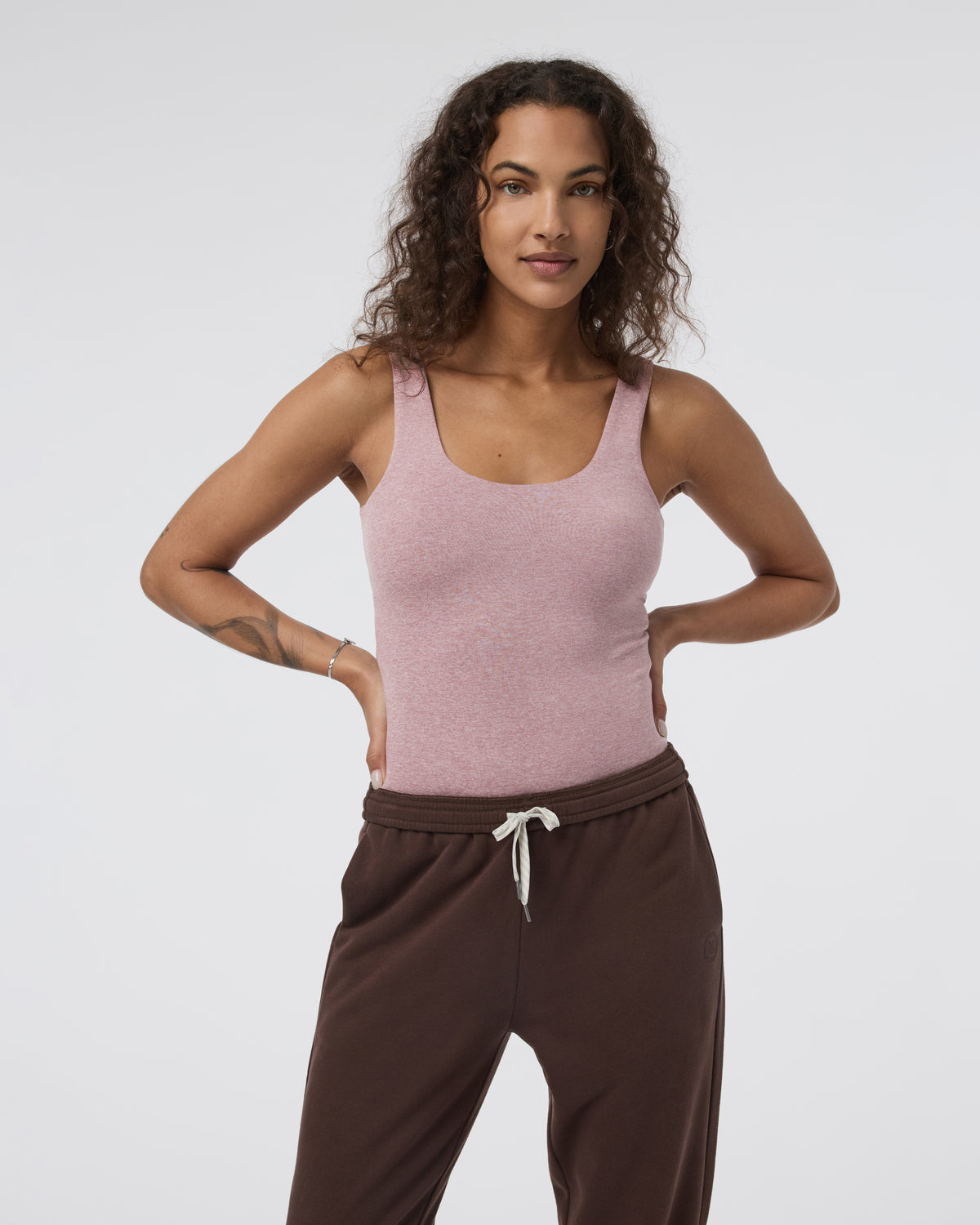 Sleeveless Halo Bodysuit Zion Rose Heather - Vuori