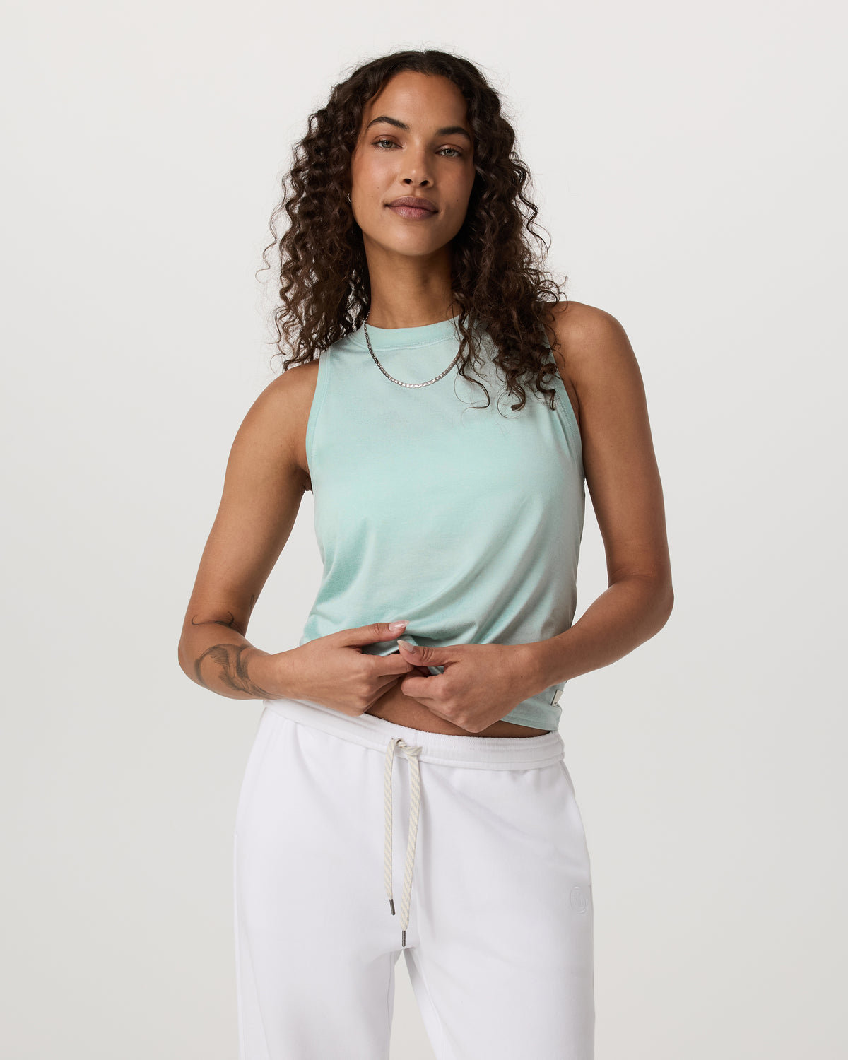 Energy Top Women's Spearmint Heather Tank Top - Vuori