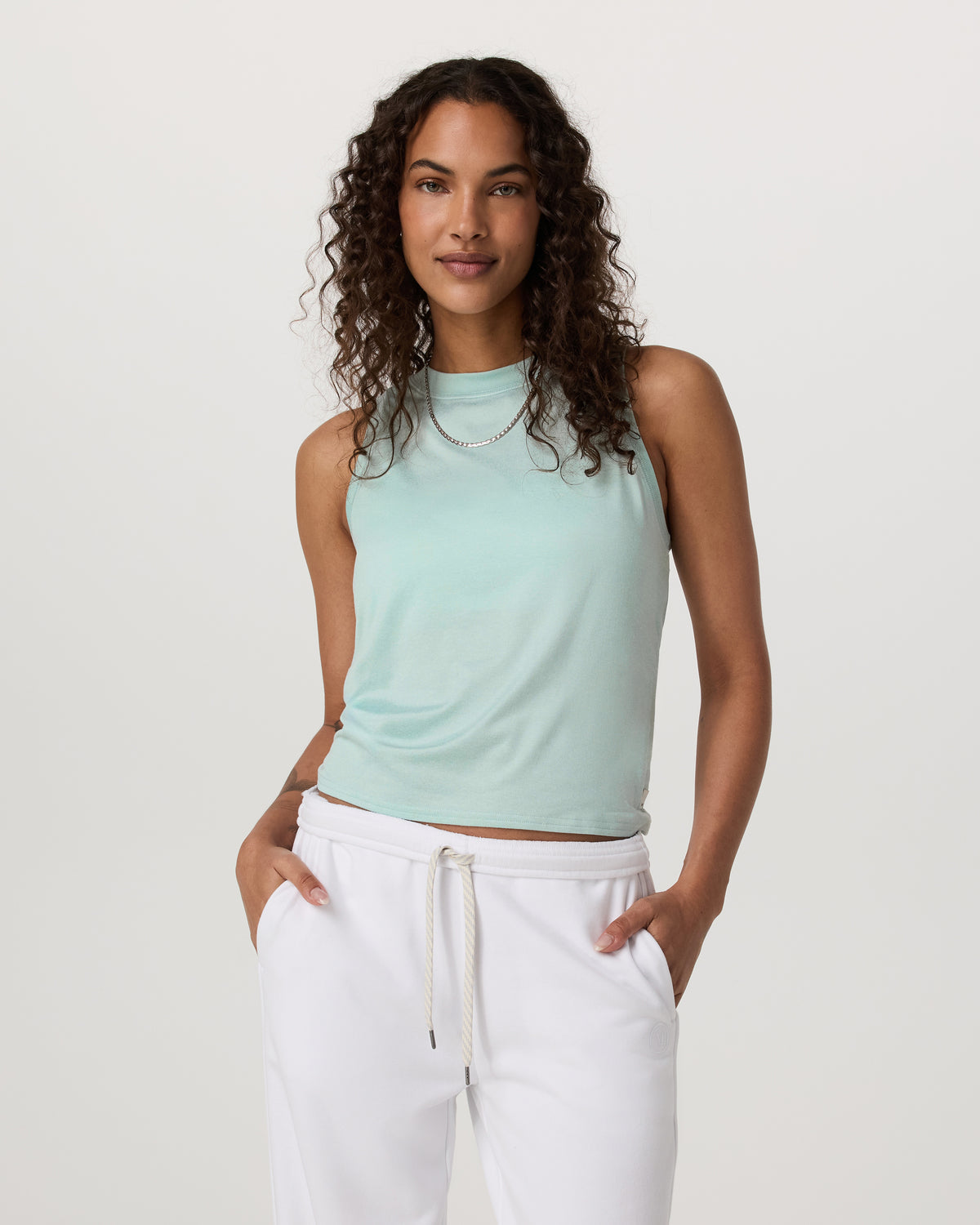 Energy Top Women's Spearmint Heather Tank Top - Vuori