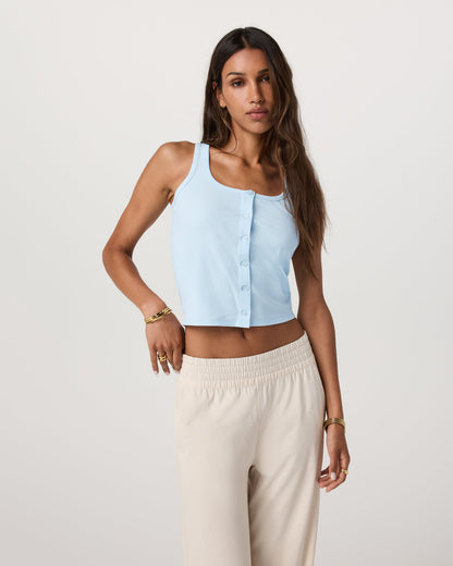 Pose Cardigan Tank Light Mist - Vuori