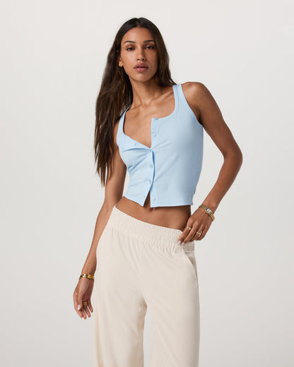 Pose Cardigan Tank Light Mist - Vuori