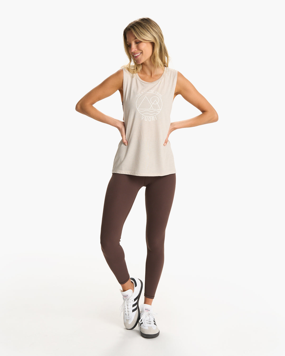 The Rise The Shine Tank Heather Dust - Vuori