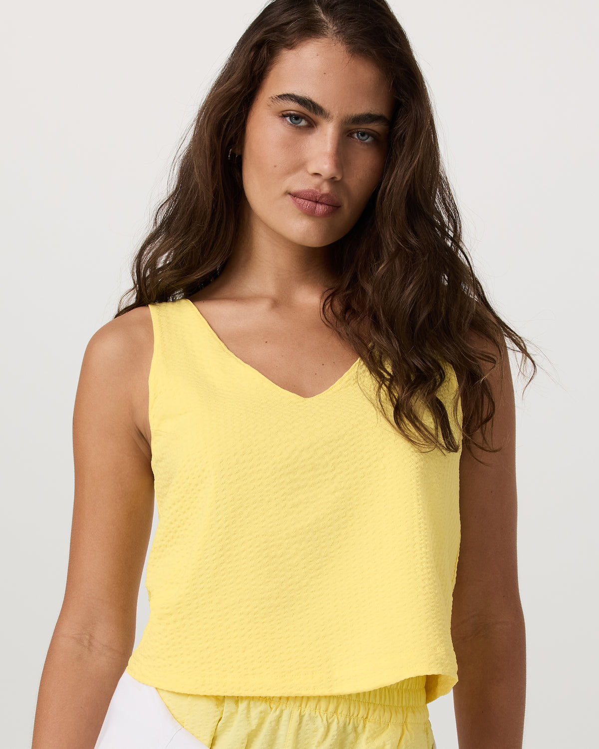 Villa Textured Crop Tank Sunlight - Vuori