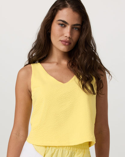 Villa Textured Crop Tank Sunlight - Vuori