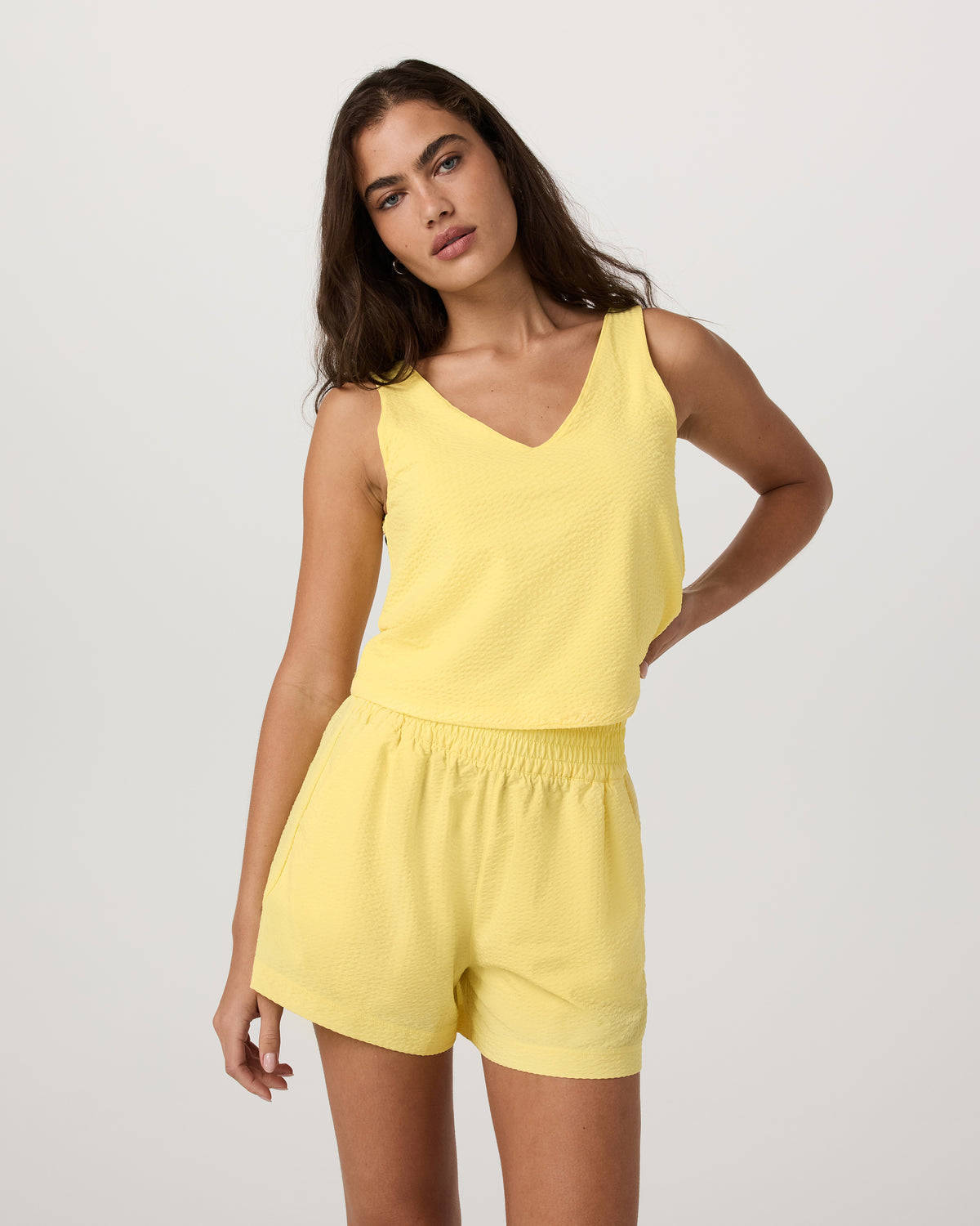 Villa Textured Crop Tank Sunlight - Vuori