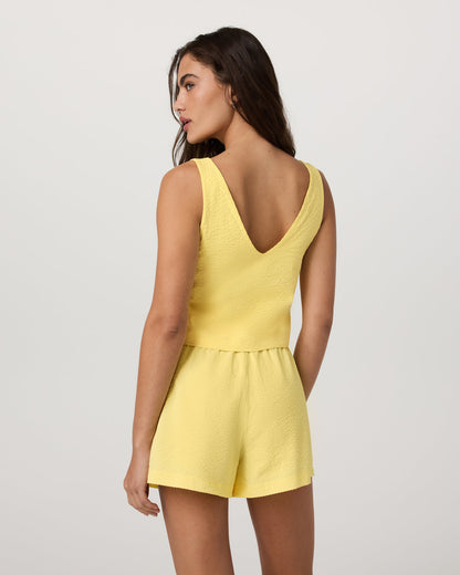 Villa Textured Crop Tank Sunlight - Vuori