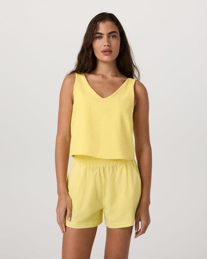 Villa Textured Crop Tank Sunlight - Vuori