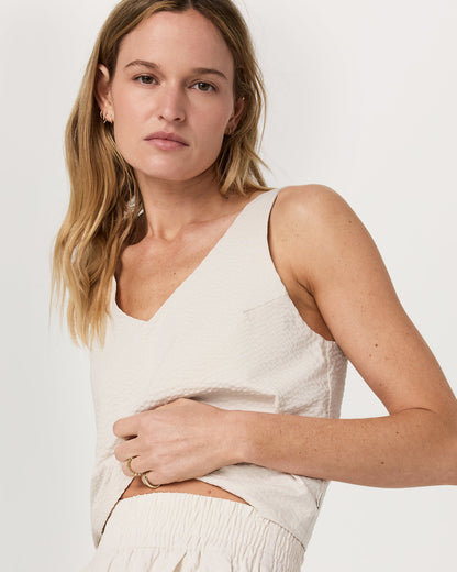 Villa Textured Crop Tank Milkweed - Vuori