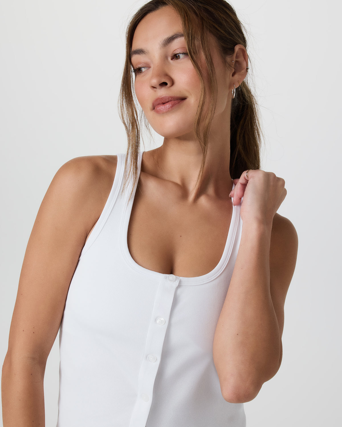 Pose Cardigan Tank White - Vuori