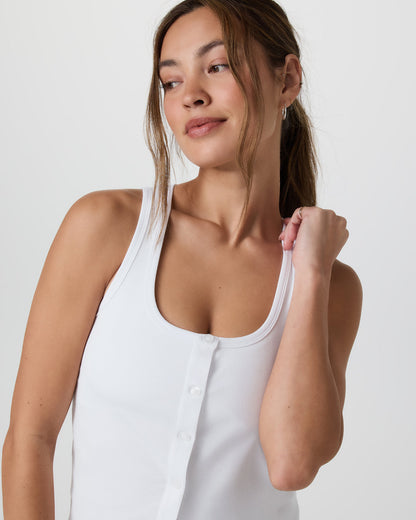 Pose Cardigan Tank White - Vuori