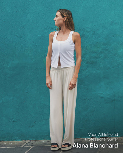 Pose Cardigan Tank White - Vuori