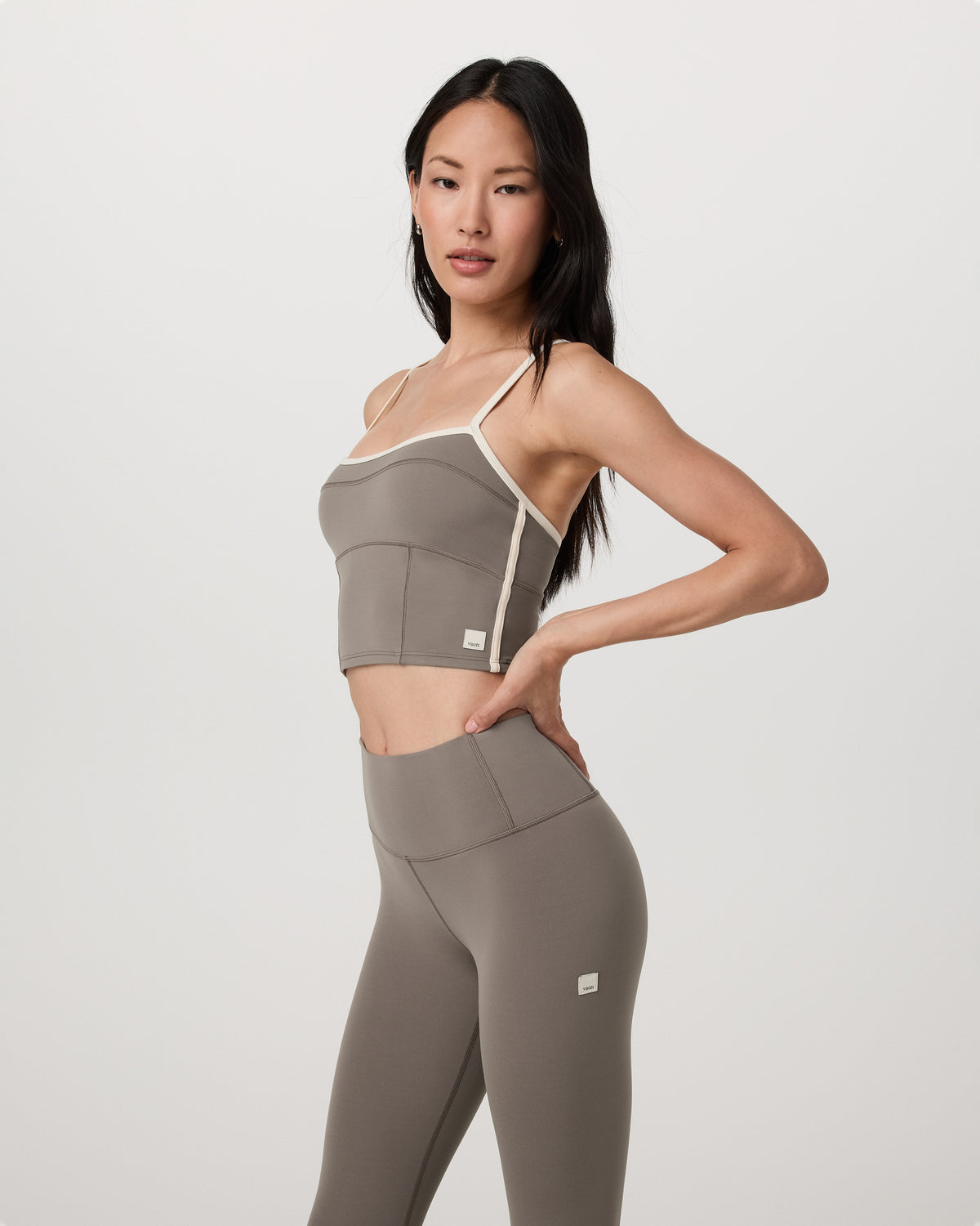 Vuori AllTheFeels™ Corset Tank Women's Smokey Taupe Top - Vuori