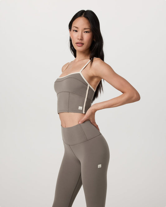 Vuori AllTheFeels™ Corset Tank Women's Smokey Taupe Top - Vuori
