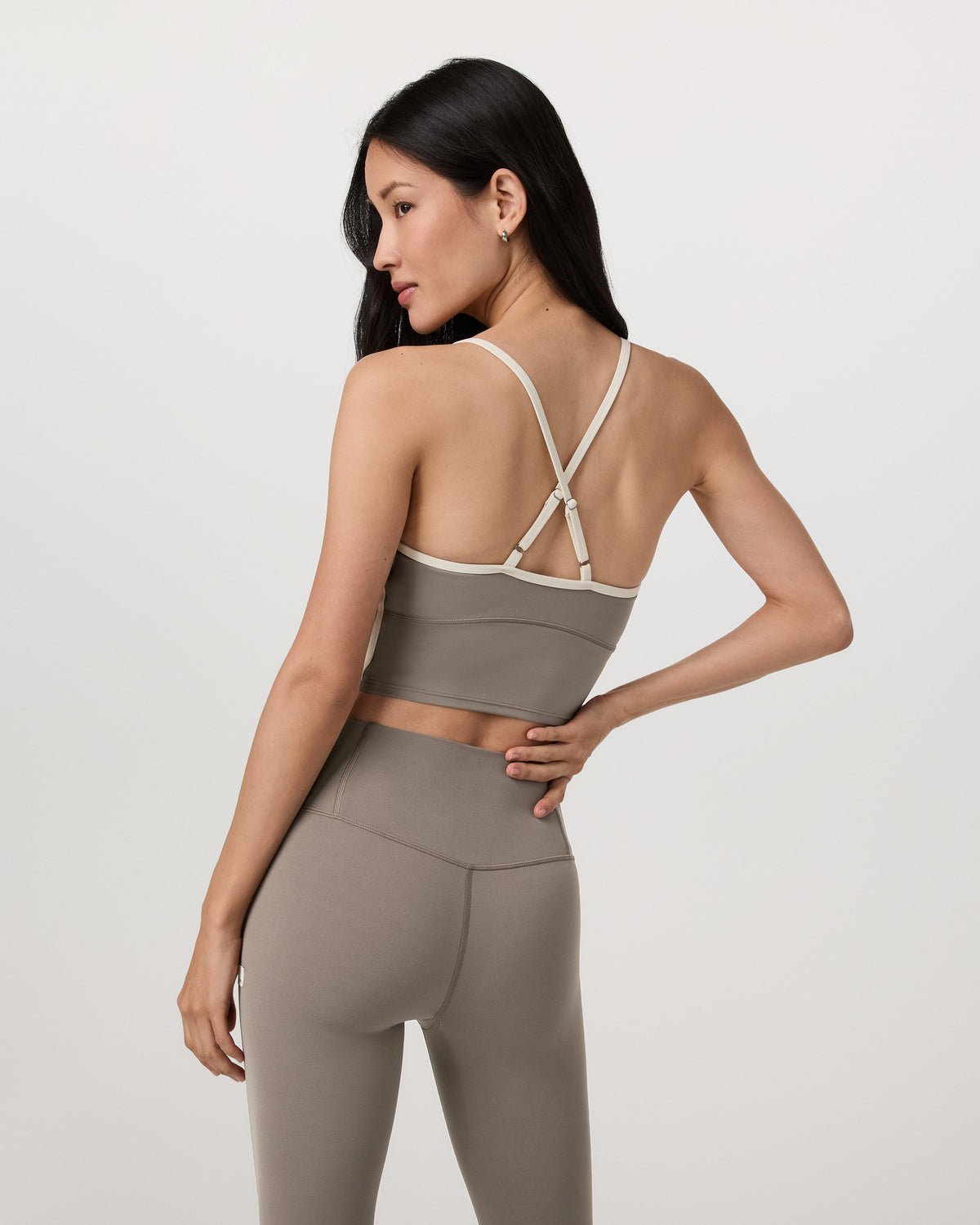 Vuori AllTheFeels™ Corset Tank Women's Smokey Taupe Top - Vuori