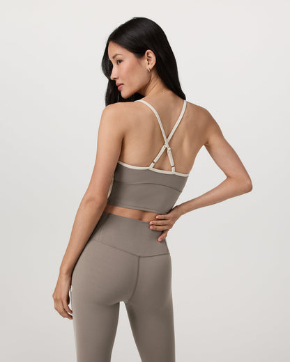 Vuori AllTheFeels™ Corset Tank Women's Smokey Taupe Top - Vuori