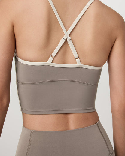 Vuori AllTheFeels™ Corset Tank Women's Smokey Taupe Top - Vuori