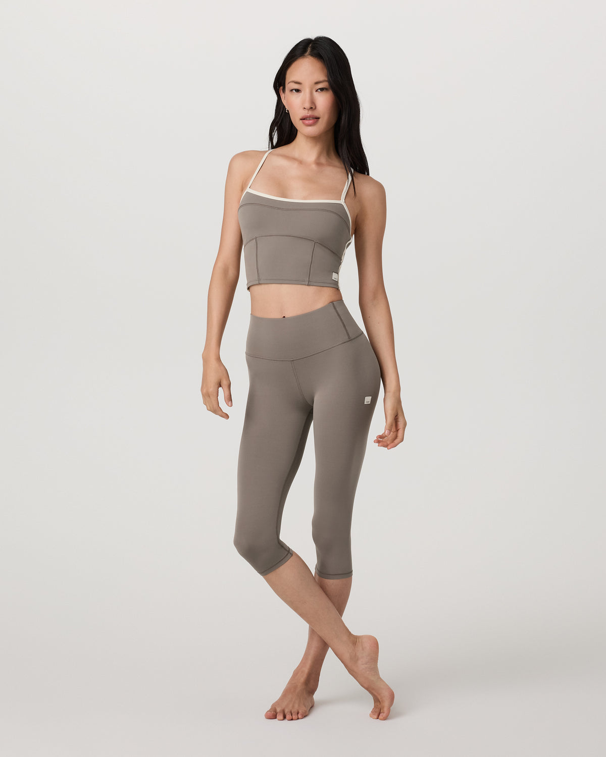 Vuori AllTheFeels™ Corset Tank Women's Smokey Taupe Top - Vuori