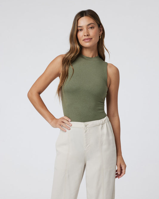 Halo Mock Bodysuit Dark Metal Sleeveless Bodysuit - Vuori