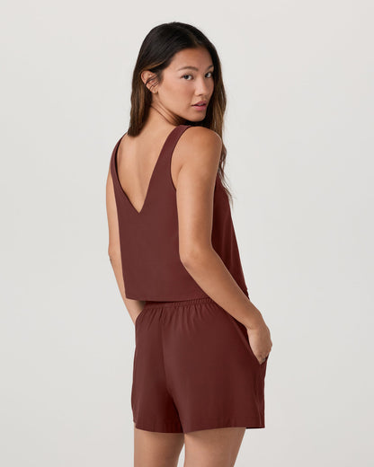 SL Villa Cropped Tank Women's Burnt Sienna Tank Top - Vuori