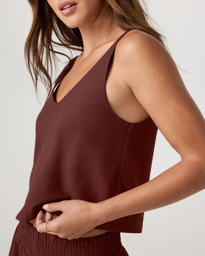 SL Villa Cropped Tank Women's Burnt Sienna Tank Top - Vuori