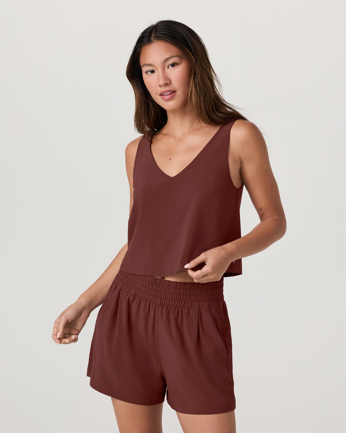 SL Villa Cropped Tank Women's Burnt Sienna Tank Top - Vuori
