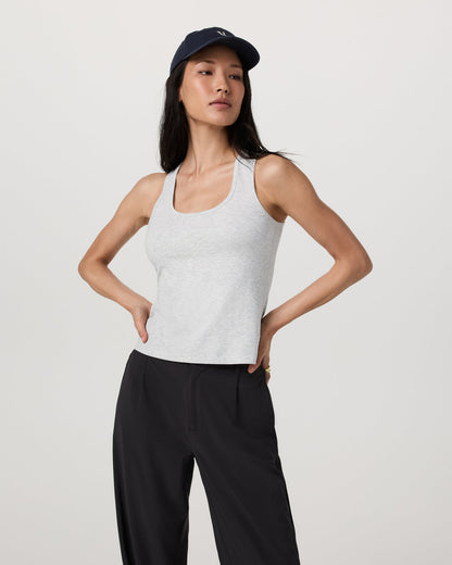 Pose Layering Tank Women's White Heather Grey Tank Top - Vuori