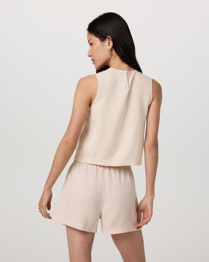 Trestles Twill Crop Tank Women's Sand Dollar Tank Top - Vuori