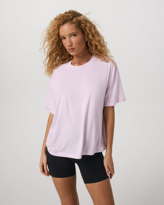 Energy Long Tee Women's Lilac Breeze Heather Tee Shirt - Vuori