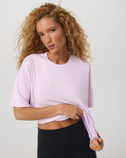 Energy Long Tee Women's Lilac Breeze Heather Tee Shirt - Vuori