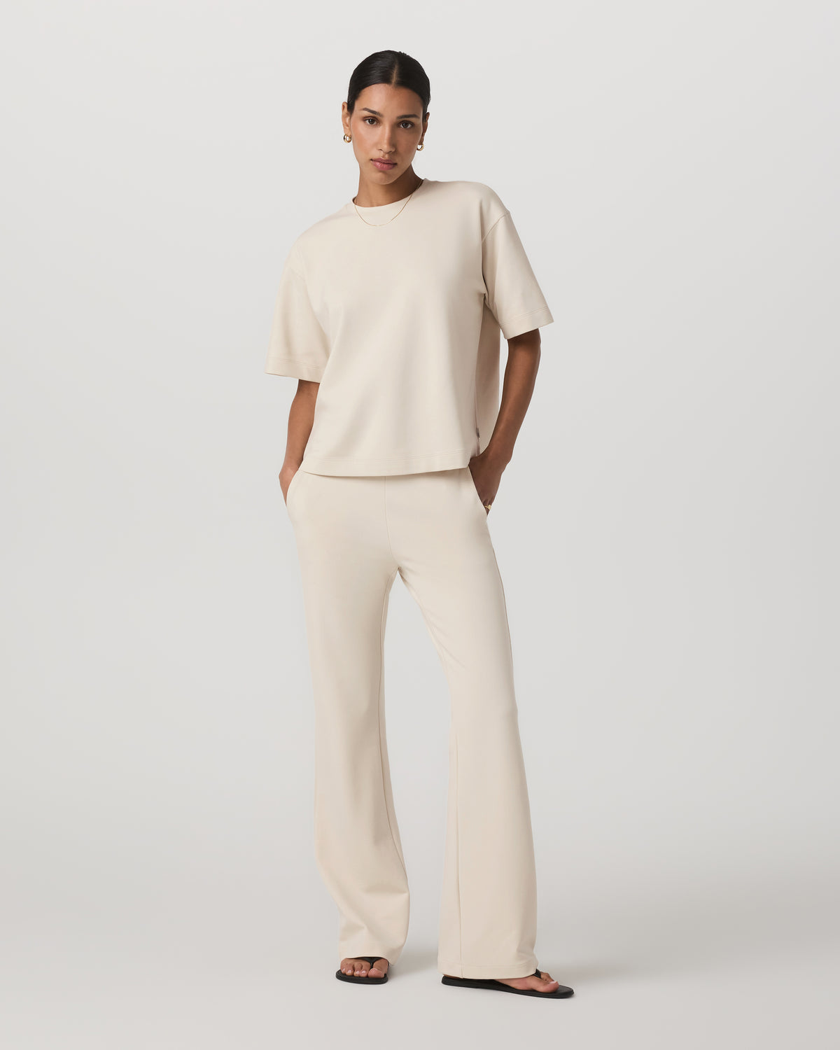 Short Sleeve Maven Oversized Tee Women's Bone Tee Shirt - Vuori
