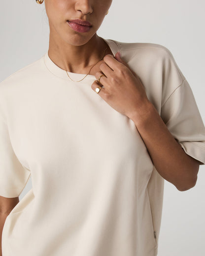 Short Sleeve Maven Oversized Tee Women's Bone Tee Shirt - Vuori