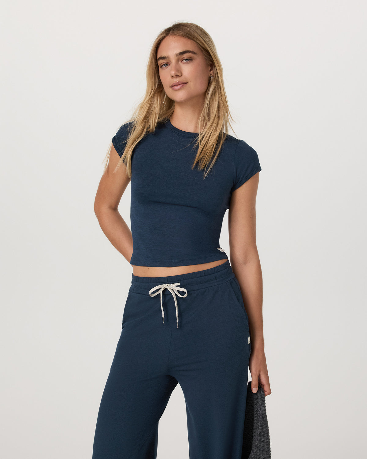 Women's Short Sleeve Halo Baby Tee Blue Coast Heather - Vuori