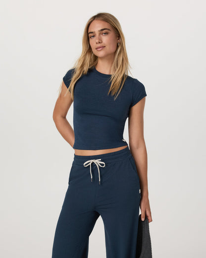 Women's Short Sleeve Halo Baby Tee Blue Coast Heather - Vuori