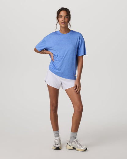 Energy Tee Long Women's Riviera Blue Heather Tee Shirt - Vuori