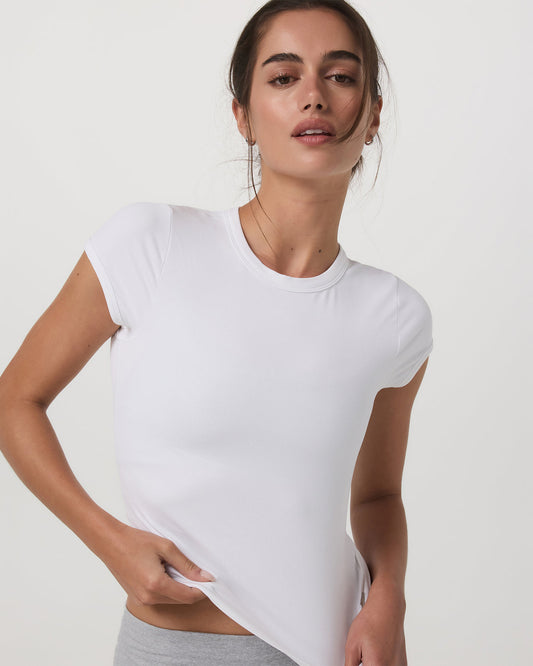 Halo Baby Tee Women's White Fitted Crewneck Tee Shirt - Vuori